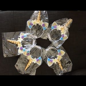 5 pc Unicorn Horn  Headband Birthday Party